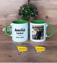 Anestezi Teknikeri Kupa Bardak Yeşil Fotoğraflı Tıp Bayramı Hediyesi
