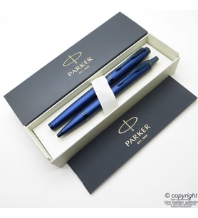 Parker IM Professional Mono Mavi Roller Kalem + Tükenmez Kalem Set  Parker Kalem  İsme Özel Kalem  Hediyelik Kalem