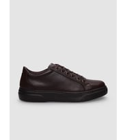 %100 Hakiki Deri Kahverengi Bağcıklı Erkek Sneaker