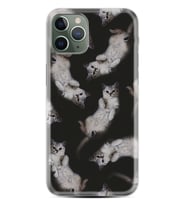 Apple iPhone 11 12 13 14 Pro Max Kılıf Desemli Silikon Sevimli Kedicikler 1785