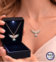 Premium Işıklı Kutusunda 925 Ayar Gümüş Kolye Farklı Model Seçenekleri (Model 2)