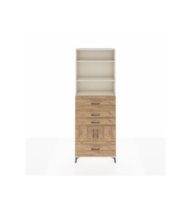 Arges Dolap 4 Raflı 4 Çekmeceli 2 Kapaklı 88x30x243 Aytaşı-Çam