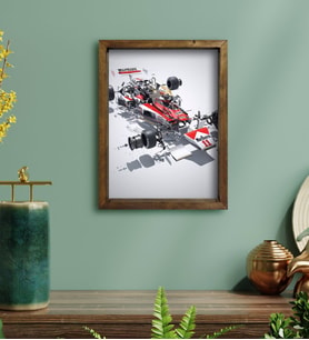 BK Gift Formula 1 Tasarımlı Doğal Masif Ahşap Çerçeveli Tablo 30x40cm-8