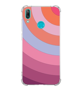 PrintiFy Huawei Y7 2019 Uyumlu Köşe Korumalı Renk Cümbüşü F Tasarımlı Şeffaf Silikon Kılıf