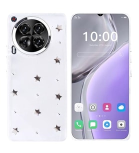 Coverzone Tecno Camon 30 ile uyumlu K?l?f Airbag K�?eli 2mm Kamera �?k?nt? Korumal? Simli ?effaf Bask?l? Z-Kutup Kapak Y?ld?z