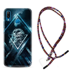 Huawei P20 Lite Mate 10 20 Lite Pro P40 Lite KılıfBoyun Asklı Rasta Silikon Old Owl 1649