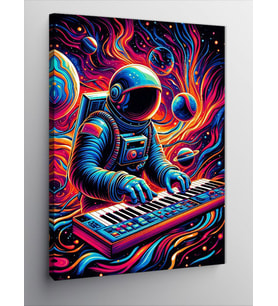 Kanvas Tablo Klavye Çalan Astronot