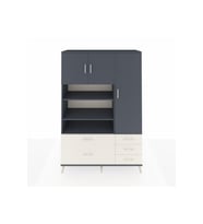 Hyperion Dolap 9 Raflı 5 Çekmeceli 3 Kapaklı 132x44x195 Antrasit-Antrasit/Aytaşı