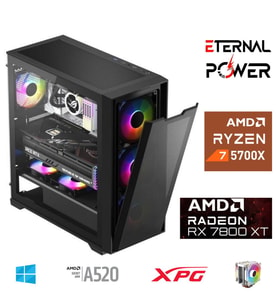 ETERNAL POWER RYZEN 7 5700X 32G DDR4 1TB M.2 RX7800XT A520 M650W