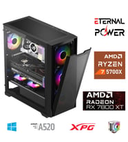 ETERNAL POWER RYZEN 7 5700X 32G DDR4 1TB M.2 RX7800XT A520 M650W