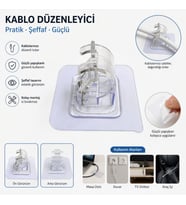Çok Amaçlı Kıskaçlı Yapışkanlı Kablo ve Mop Tutucu