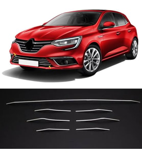 Renault Megane 4 Ön Tampon Alt Çıtası Kromu Nikelajı 7 Parça