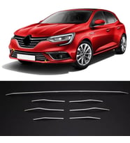 Renault Megane 4 Ön Tampon Alt Çıtası Kromu Nikelajı 7 Parça