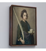 Çerçeveli Diego Velazquez - Aziz Rufina Tablo (Beyaz)