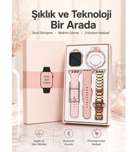 Akıllı Saat Amoled Ekran 3 Kordonlu Aksesuar Hediyeli Sesli Görüşme