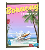 Boracay Filipinler Sahil Seyahat Afişi Tablo Ahşap Poster Dekoratif