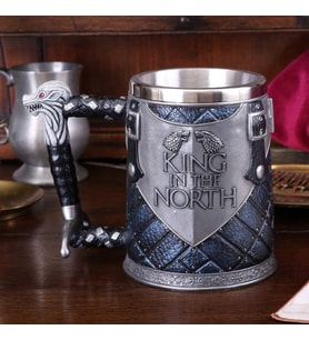 Game of Thrones Stark "King in the North" 3D Tasarım Metal Görünümlü Kupa Bardak