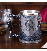 Game of Thrones Stark "King in the North" 3D Tasarım Metal Görünümlü Kupa Bardak