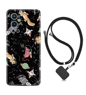 Tecno Spark 9 Pro Kılıf Silikon Boyun Askılı İpli Desenli Silikon Planet Animals 1771