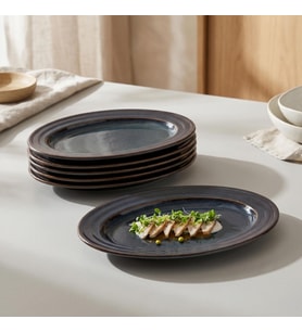 GÜRAL PORSELEN Güral 2 Adet 21 Cm Kayık Tabak Reaktif Oasis Vr 1131