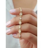 925 Ayar Kar Tanesi Gold Gümüş Bileklik