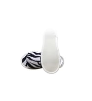 Baskılı Havlu Terlik Kaymaz İnce Taban Zebra Baskılı- Beyaz Biyeli-39-42