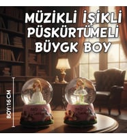 Peri Kızı Işıklı Müzikli Püskürtmeli Büyük Boy Kar Küresi – 16x12 cm Romantik Hediye (Karışık)