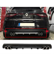 Renault Megane 4 HB Siyah Difüzör Çiftli Yuvarlak Egzoz Görünümlü D Tip Difizör