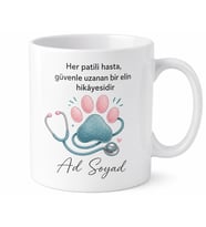 Veteriner Klinik Açılışı Hediye Patili Hastalar İlk Muayene Baskılı Porselen Kupa Bardak