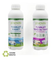 Jenovin Sifon Temizliği Karavan & Tekne Tuvalet Kimyasalı 1L  Katı Atık Parçalama Çam Kokusu