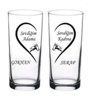 2 li Kişiye Özel İsimli Rakı Bardağı