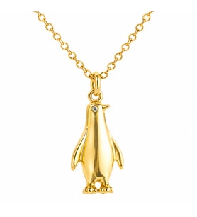 Gümüş Gold Penguen Kadın Kolye