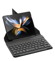 Galaxy Z Fold 2 Kılıf Standlı Klavyeli Kalem Bölmeli Zore Kıpta Klavyeli Kılıf (Siyah)