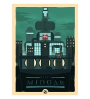 Midgar'ı Ziyaret Edin - Minimalist Seyahat Tarzı - Video Oyunu Sanatı Tablo Ahşap Poster Dekoratif
