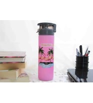 Flamingo Temalı - Renkli Baskılı Cam Suluk & Termos - 550 ml