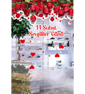 Alta Bakan Güller Sevgililer Günü Cam Vitrin Oda Stickerı 70cm