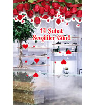 Alta Bakan Güller Sevgililer Günü Cam Vitrin Oda Stickerı 70cm