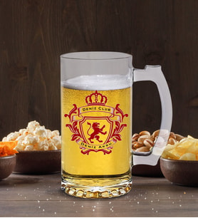 BK Gift Kişiye Özel Kral Aslanlar Tasarımlı Cam Bira Bardağı 50cl-1 , Babaya Hediye , Babalar Günü Hediyesi, Arkadaşa Hediye