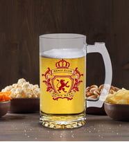 BK Gift Kişiye Özel Kral Aslanlar Tasarımlı Cam Bira Bardağı 50cl-1 , Babaya Hediye , Babalar Günü Hediyesi, Arkadaşa Hediye