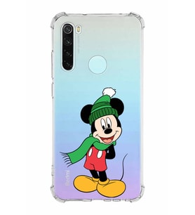 Xiaomi Redmi Note 8 Köşe Korumalı Antişok Kapak Mickey Mouse Tasarımlı Şeffaf  Kılıf