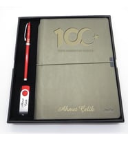 Scrikss Yüzüncü Yıl (100. Yıl) Kalem + Defter Usb Set (Karışık)