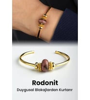 Rodonit Doğal Taş Rondela Kesim Pandora Bilezik