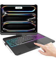 Apple iPad Pro 11inç M4/M5 Kılıf Kablosuz Dönebilen Klavyeli Case Keyboard 2024/ (Siyah)