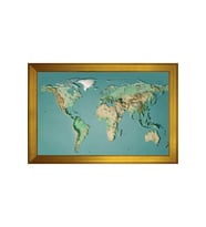 Harita Temalı Kanvas Tablo 80 x 110 cm Gold Çerçeve