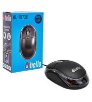 Hello HL-18736 Optik Işıklı Kablolu Mouse - 800 DPI Siyah