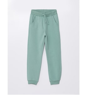 LCW Kids Yeşil Beli Lastikli Kız Çocuk Kalın Jogger Eşofman Altı