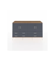 Kronos Konsol 6 Raflı 6 Çekmeceli 4 Kapaklı 176x59x99 Çam-Antrasit