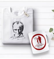 BK Gift Kişiye Özel Öğretmenler Günü Tasarımlı Kupa Bardak ve Atatürk Baskılı Tişört Hediye Seti- 2-11, Öğretmene Hediye, Öğretmenler Günü, 100. Yıl Hediyesi