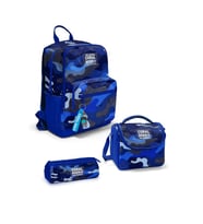 Coral High Lacivert Saks Kamuflaj Desenli 3'lü Okul Çanta Seti SET0123689 - Erkek (Çok Renkli)