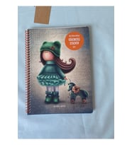 Tilda 16,5x22,5 cm 80 Yaprak Çizgili Karton Kapak Spiralli Defter + 50’den Fazla Sticker (Yeşil)